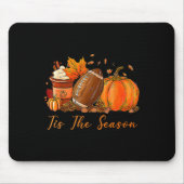 Tis The Season Fall Autumn Football Pumpkin Coffee Muismat (Voorkant)