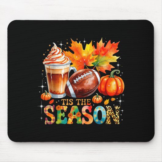 Tis The Season Fall Coffee Football Autumn Gift  Muismat (Voorkant)