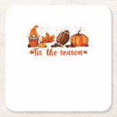 Tis The Season Fall Gnome Football Design Kartonnen Onderzetters (Voorkant)