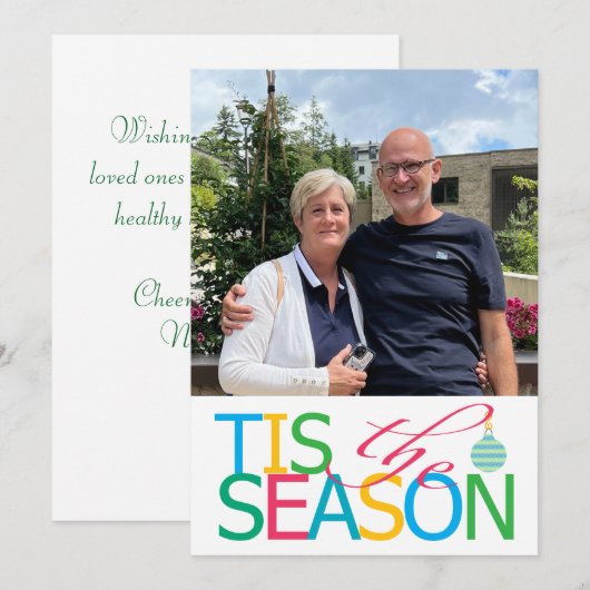 Tis the Season Flat Holiday Card Feestdagenkaart (Voorkant / Achterkant)