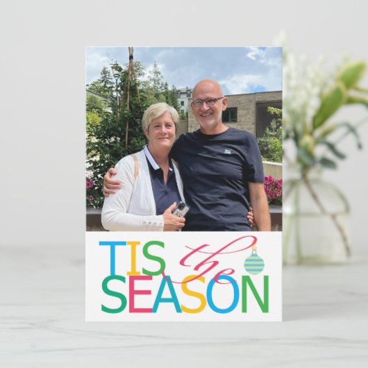 Tis the Season Flat Holiday Card Feestdagenkaart (Staand voorkant)