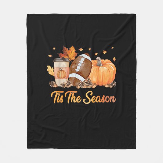 Tis The Season Football Fall Season Football Pumpk Fleece Deken (Voorkant)