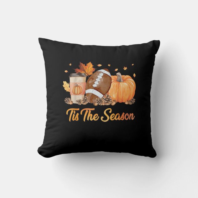 Tis The Season Football Fall Season Football Pumpk Kussen (Voorkant)