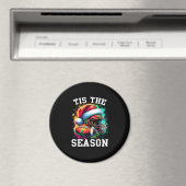 Tis The Season Football Mom Christmas Santa Hat Co Magneet (Insitu (Vaatwasser))