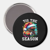 Tis The Season Football Mom Christmas Santa Hat Co Magneet (Voorkant / Achterkant)