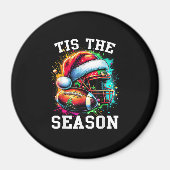 Tis The Season Football Mom Christmas Santa Hat Co Magneet (Voorkant)