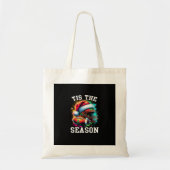 Tis The Season Football Mom Christmas Santa Hat Co Tote Bag (Voorkant)
