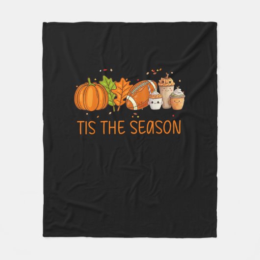 Tis The Season Football Pumpkin Spice Everything F Fleece Deken (Voorkant)