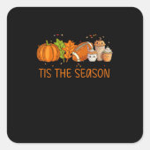 Tis The Season Football Pumpkin Spice Everything F Vierkante Sticker (Voorkant)