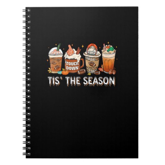 Tis The Season Football Pumpkin Spice Halloween Fa Notitieboek (Voorkant)