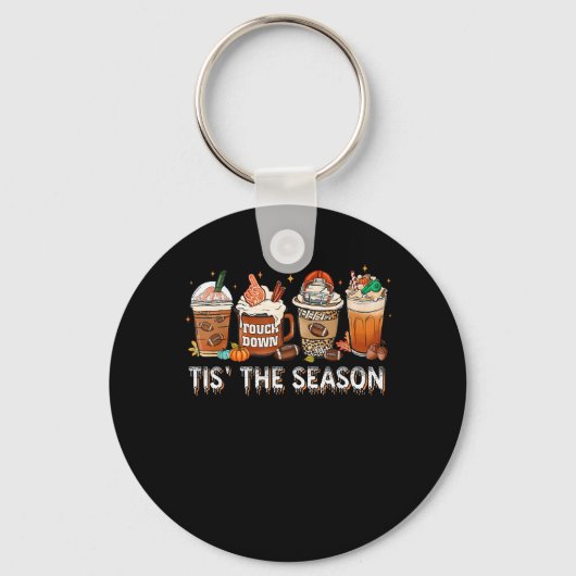 Tis The Season Football Pumpkin Spice Halloween Fa Sleutelhanger (Voorkant)