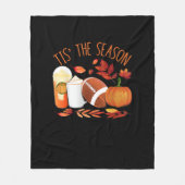 Tis The Season Football Pumpkin Thanksgiving Athle Fleece Deken (Voorkant)
