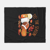 Tis The Season Football Pumpkin Thanksgiving Athle Fleece Deken (Voorkant (Horizontaal))
