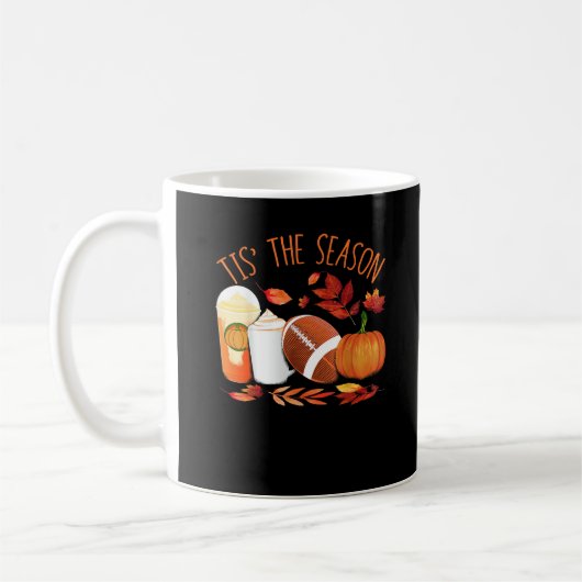 Tis The Season Football Pumpkin Thanksgiving Athle Koffiemok (Links)