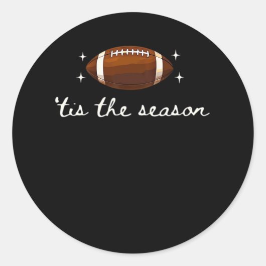 Tis The Season Football  - Retro Football Game Day Ronde Sticker (Voorkant)