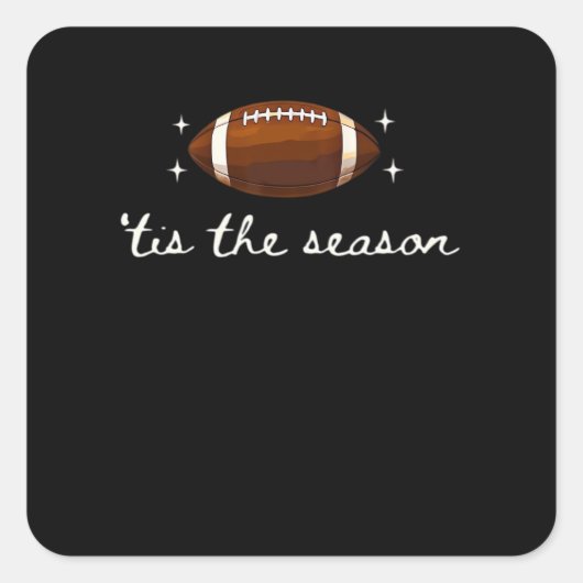 Tis The Season Football  - Retro Football Game Day Vierkante Sticker (Voorkant)