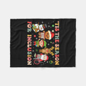 Tis The Season For Inclusion Christmas Sped Teache Fleece Deken (Voorkant (Horizontaal))