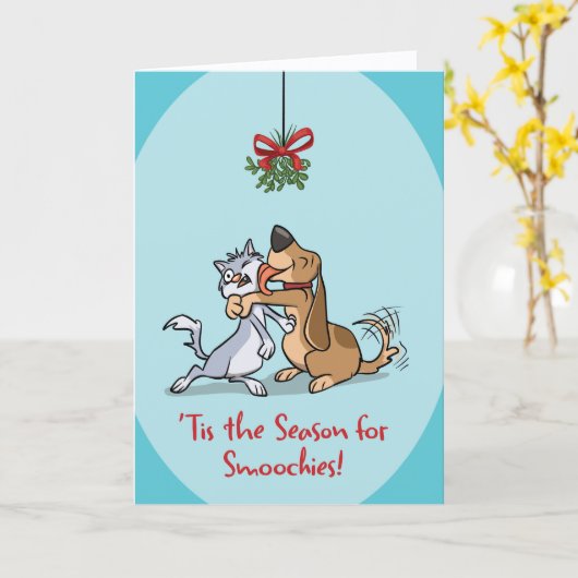 ’Tis The Season For Smoochies (Blank Inside) Card Kaart (Gele Bloem)