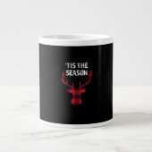 Tis The Season Funny Christmas Buck Deer Men Grote Koffiekop (Voorkant)