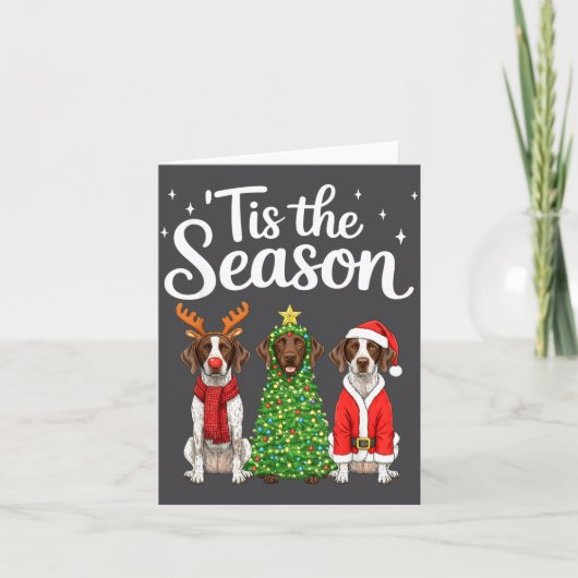 Tis The Season German Shorthaired Inter Christmas  Kaart (Voorkant)