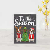 Tis The Season German Shorthaired Inter Christmas  Kaart (Gele Bloem)
