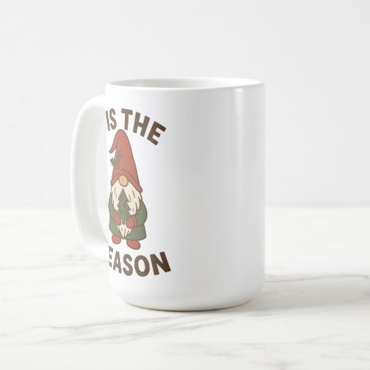 Tis The Season Gnome Christmas Koffiemok (Voorkant links)