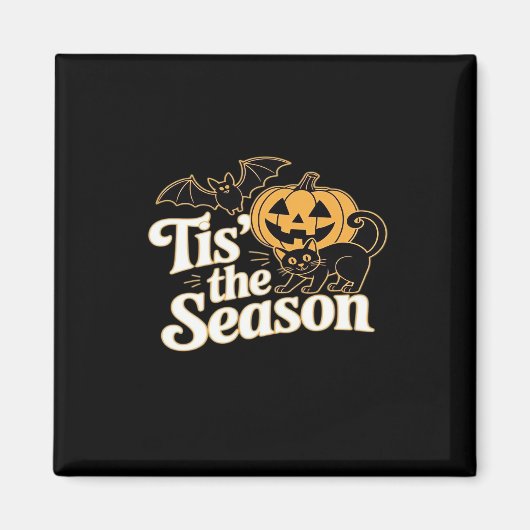 Tis The Season Halloween Bats Pumpkin Fall Funny C Magneet (Voorkant)