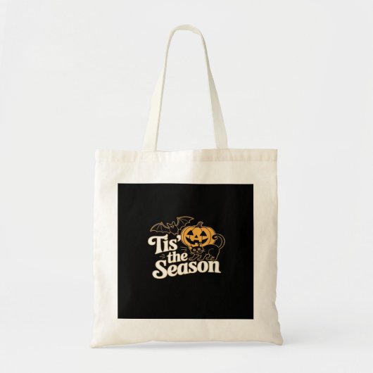 Tis The Season Halloween Bats Pumpkin Fall Funny C Tote Bag (Voorkant)