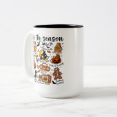 Tis the Season Halloween Doodles – Cute Spooky  Tweekleurige Koffiemok (Voorkant links)