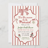 Tis The Season Hand Drawn Christmas Bridal Shower Kaart (Voorkant)
