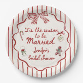Tis The Season Hand Drawn Christmas Bridal Shower Papieren Bordje (Voorkant)