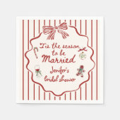 Tis The Season Hand Drawn Christmas Bridal Shower Servet (Voorkant)