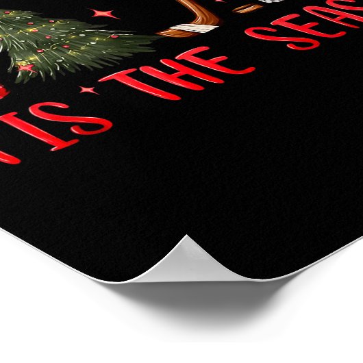 Tis The Season Hockey Coffee Xmas Tree Ice Hockey Poster (Hoek)