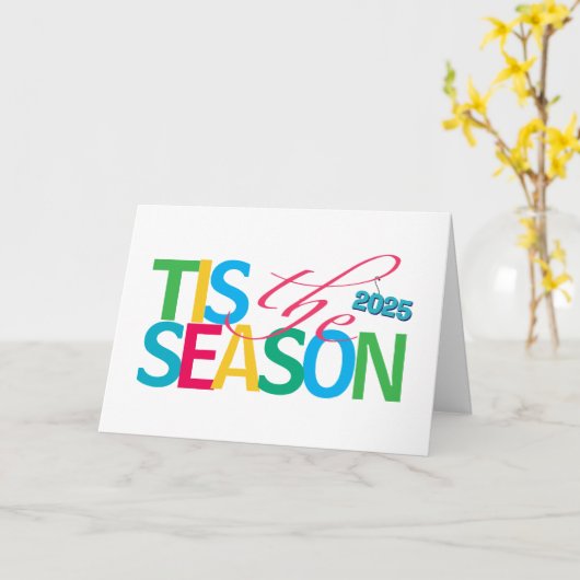 Tis the Season Holiday Greeting Card Kaart (Gele Bloem)