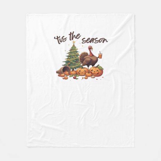 Tis The Season Holiday Mashup Fleece Deken (Voorkant)