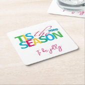 Tis the Season Holiday Paper Coaster Kartonnen Onderzetters (Schuin)