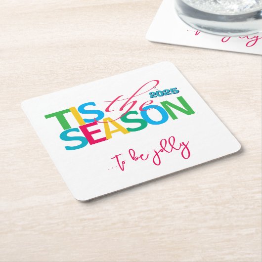 Tis the Season Holiday Paper Coaster Kartonnen Onderzetters (Schuin)