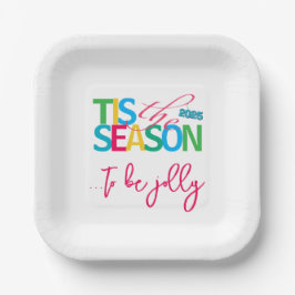 Tis the Season Holiday Paper Plates Papieren Bordje