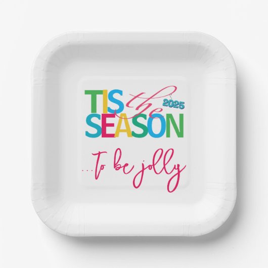 Tis the Season Holiday Paper Plates Papieren Bordje (Voorkant)