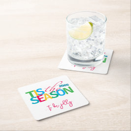 Tis the Season Holiday Papier Coaster Kartonnen Onderzetters