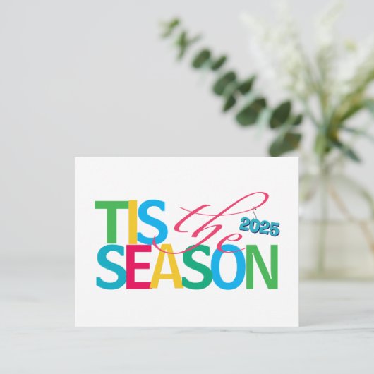 Tis the Season Holiday Postcard Briefkaart (Staand voorkant)