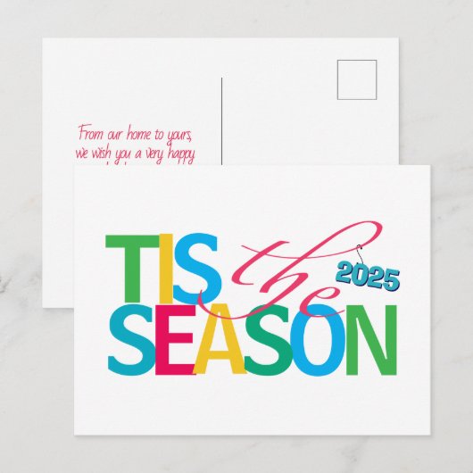 Tis the Season Holiday Postcard Briefkaart (Voorkant / Achterkant)