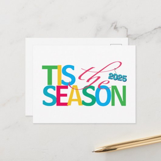 Tis the Season Holiday Postcard Briefkaart (Voorkant / Achterkant in situ)
