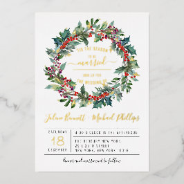 'Tis The Season | Kerst Huwelijksuitnodiging Folie Uitnodiging