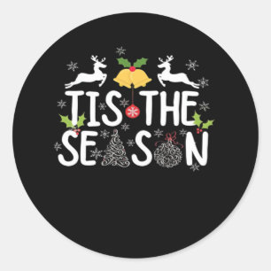 Tis The Season Klassiek Minimaal Schoon Ronde Sticker