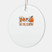 Tis The Season Leaf Latte Autumn Football Keramisch Ornament (Links)