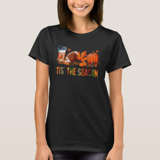Tis' The Season Leopard Pumpkin Football Halloween T-shirt