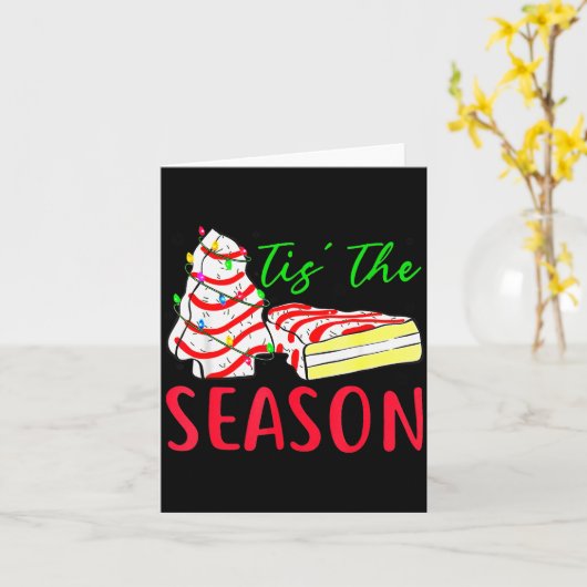Tis The Season Little-debbie Christmas Tree Cake H Kaart (Gele Bloem)