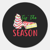 Tis The Season Little-debbie Christmas Tree Cake H Ronde Sticker (Voorkant)