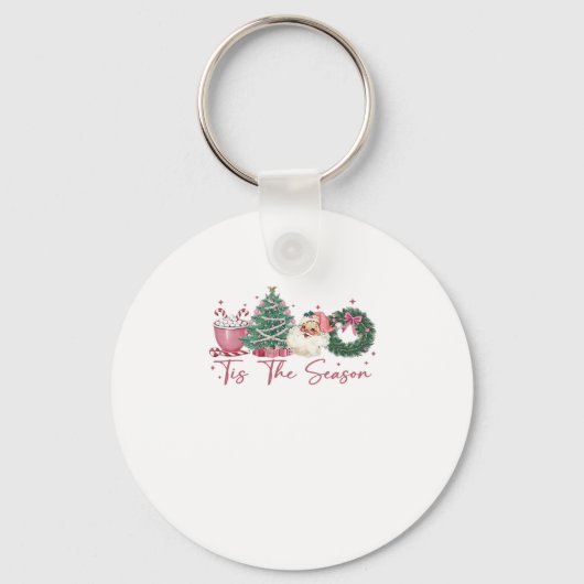 Tis The Season Merry Christmas Cute Xmas Coffee Ch Sleutelhanger (Voorkant)